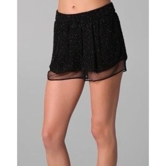 Diane von Furstenberg Waslia Beaded Mesh Shorts Size M *flaw* - Picture 1 of 8